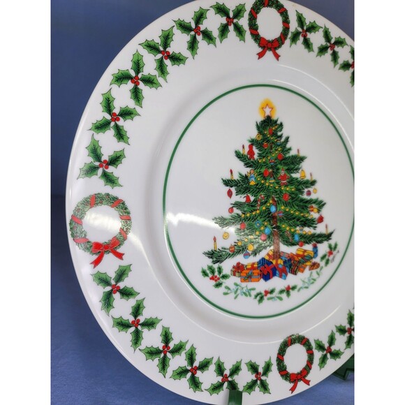 Christmas Tree Plate 10.5'' Vintage 1980s Japan ARTMARK Serving Round Dish - Picture 8 of 12